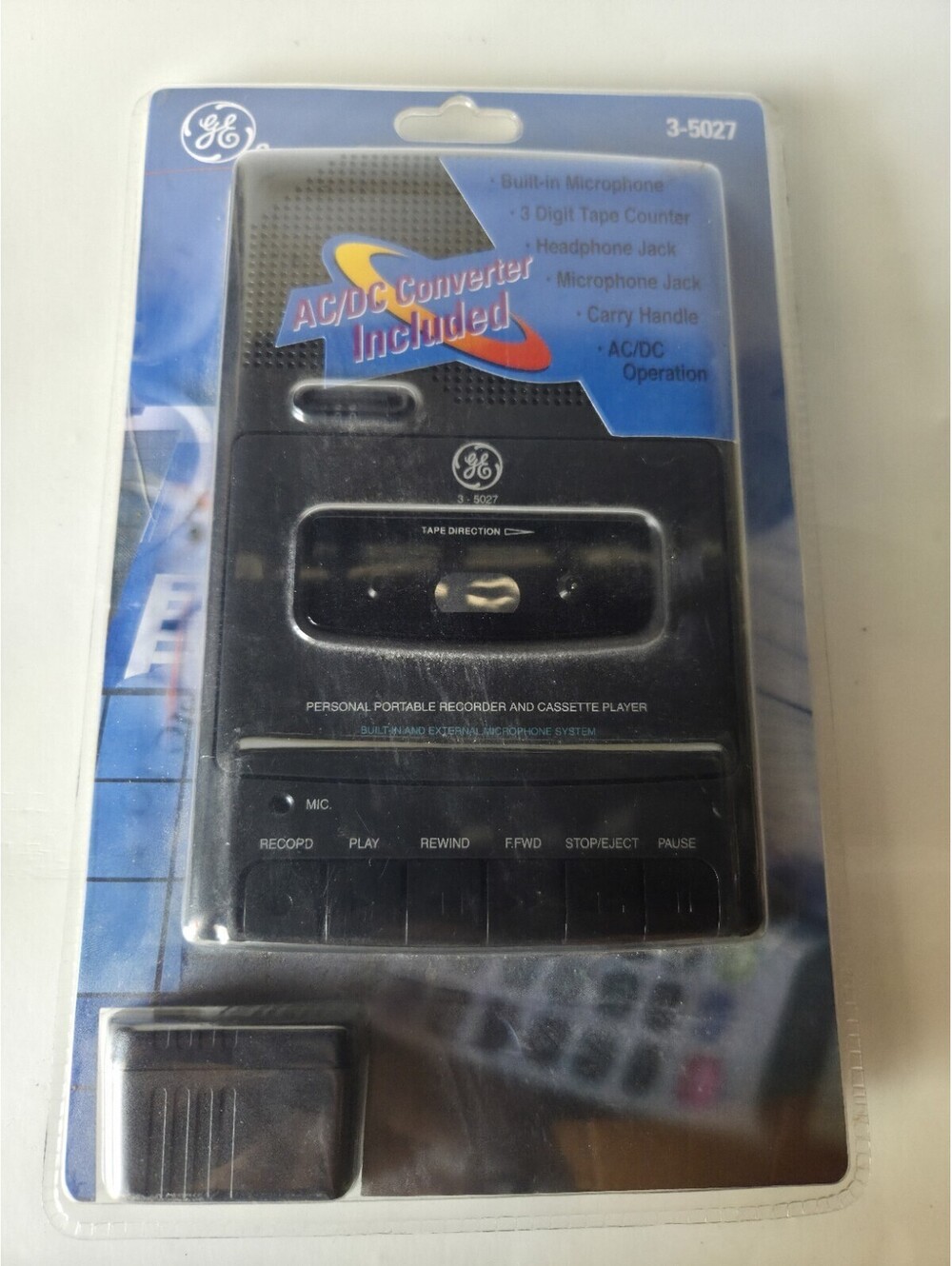Cassette Recorder GE 3-5027 AC/DC Converter Included SA2